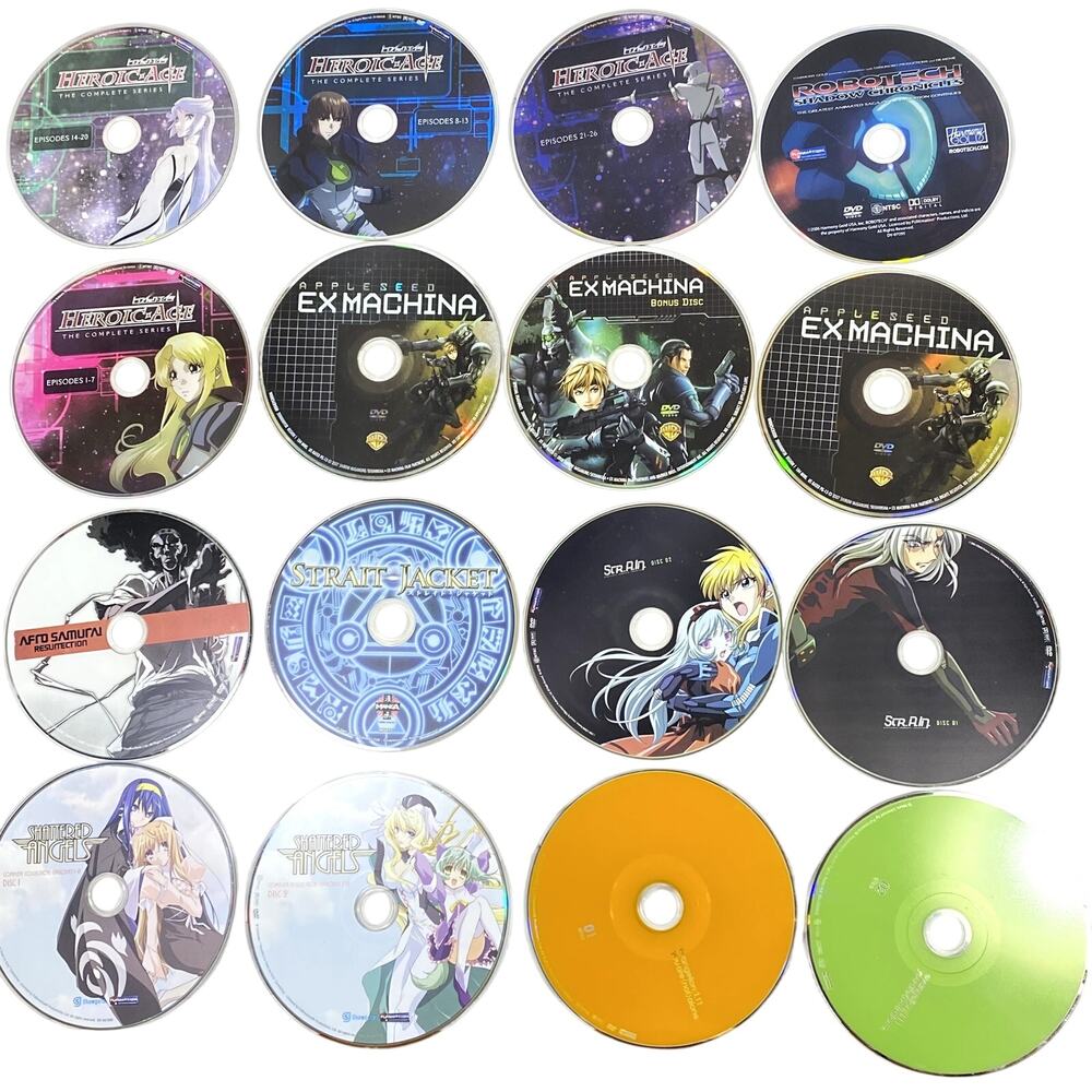 Anime DVD Lot 16 Bundle Heroic Age Appleseed Ex Machina Robotech Afro Samurai